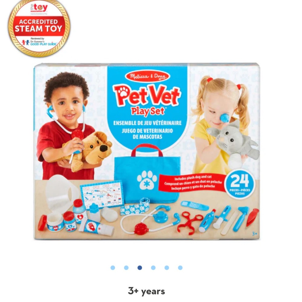 Melissa & Doug Pet Vet Play Set - Blue and Red Pretend Vet Kit
